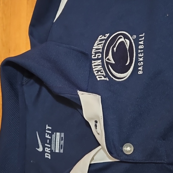 Penn State Basketball Embroidered XXL Nike Dri-Fit Polo S/S Blue & White Shirt - Picture 2 of 3